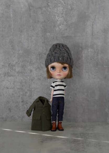 Jacket, Short Sleeve T-Shirt, Lightweight Denim Pants, Knitted Hat - Image 3