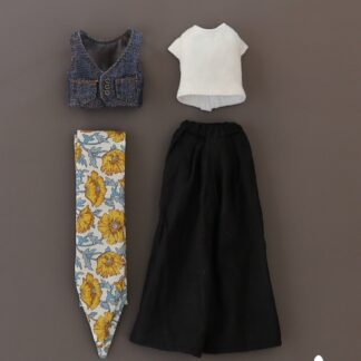 T-shirt, Vest, Wide Pants, Head Scarf Set