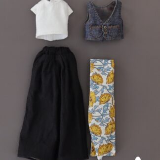 T-shirt, Vest, Wide Pants, Head Scarf Set