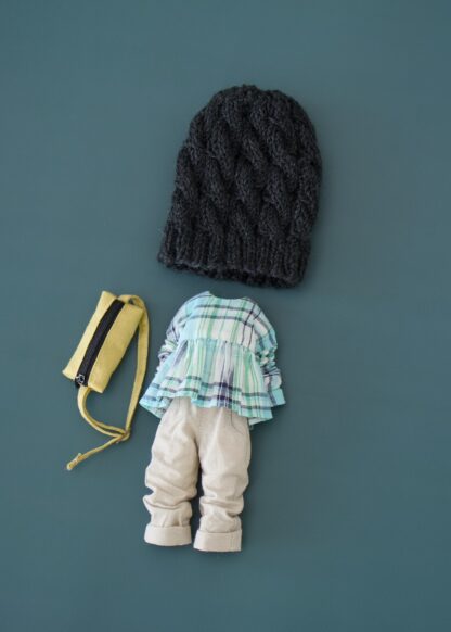 Long Sleeve Shirt, Loose Fit Pants, Knitted Hat, Sling Bag - Image 2