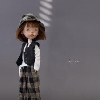 Landoudou ( Blythe Doll ) Outfit - T-shirt, Wide Pants, Vest and Bucket Hat