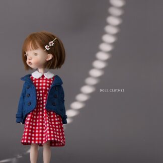 Double Breasted Blazer, Short sleeve dress, Ankle socks, Beaded Flower Hair Pin