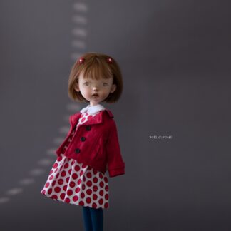 Double Breasted Blazer, Short sleeve dress, Over knee High Socks, Beaded Flower Hair Pin