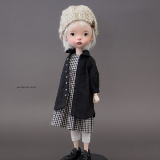 Sleeveless Dress, Long Shirt, Leggings, Beanie Hat