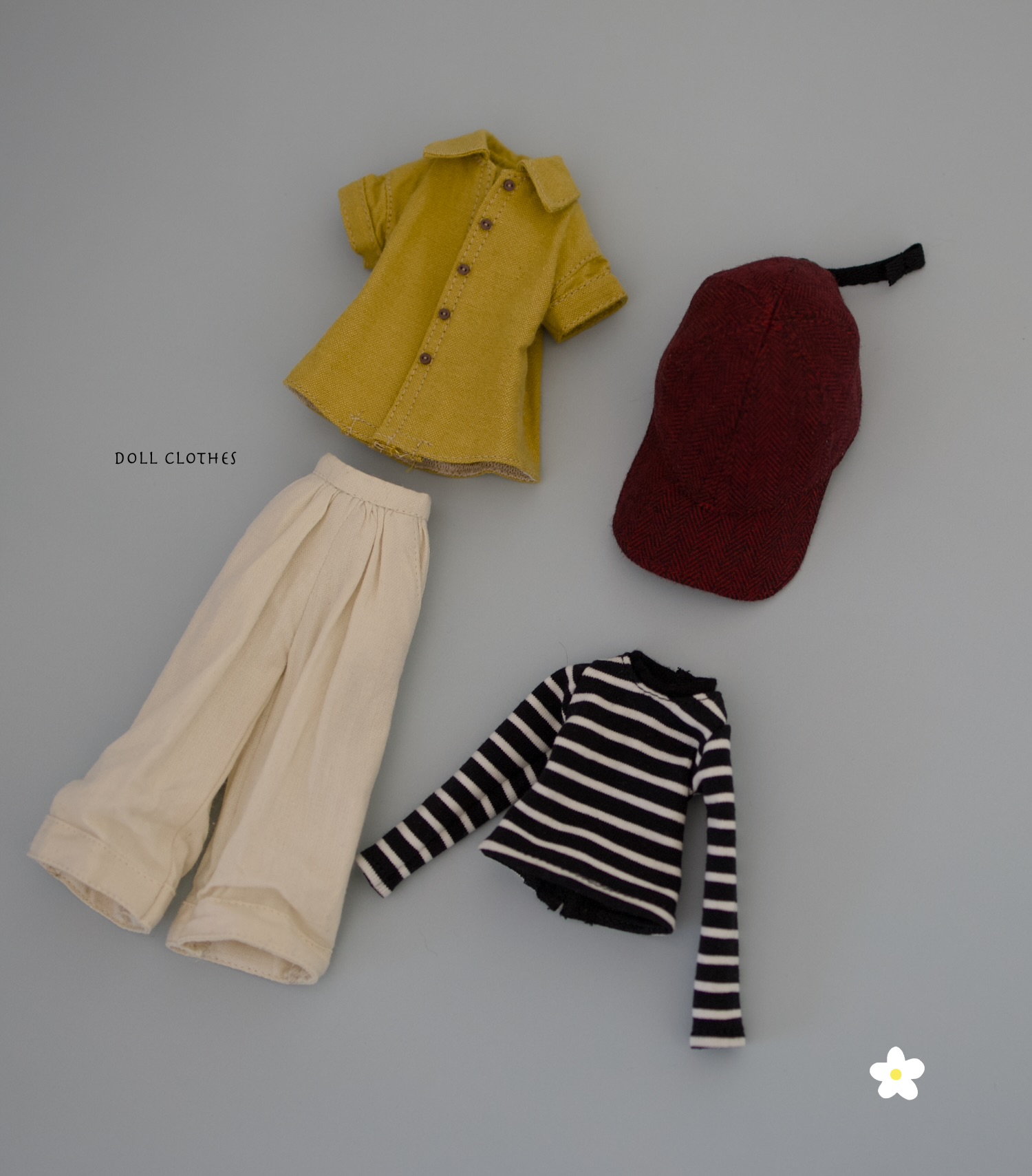 4-Piece Casual Coordinate Set – Fits Landoudou Doll & Blythe Doll - Image 2