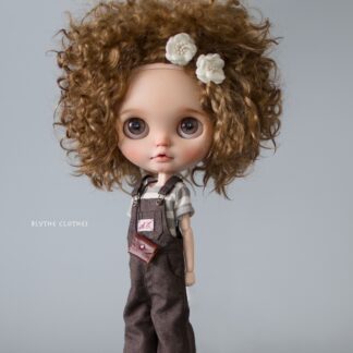 4-Piece Casual Overalls Set for Blythe or Landoudou Doll (Obitsu 22 S)
